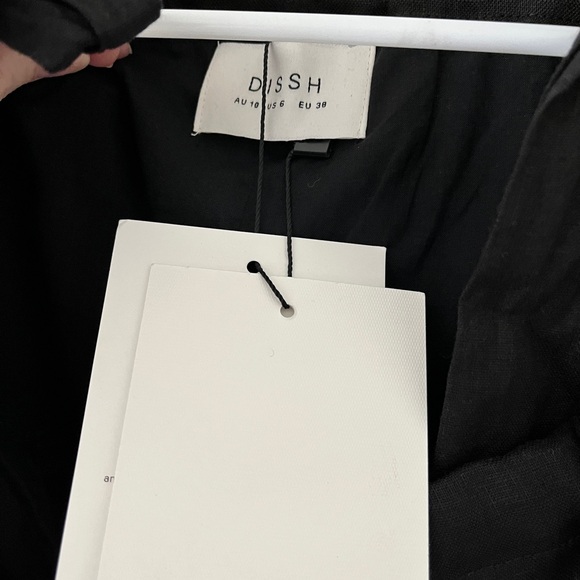 NWT DISSH Saylor Black Bow Linen Maxi dress US 6 - Picture 6 of 6